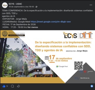 De la especificación a la implementación: diseñando sistemas confiables con SDD, TDD y agentes de IA