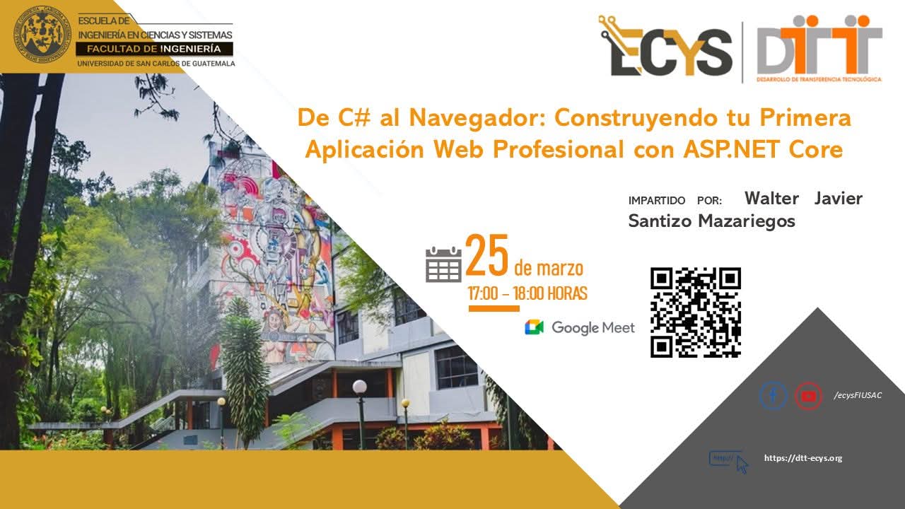 DE C# AL  NAVEGADOR  CONSTRUYENDO  TU PRIMERA  APLICACIÓN WEB  PROFESIONAL  CON  ASP.NET CORE