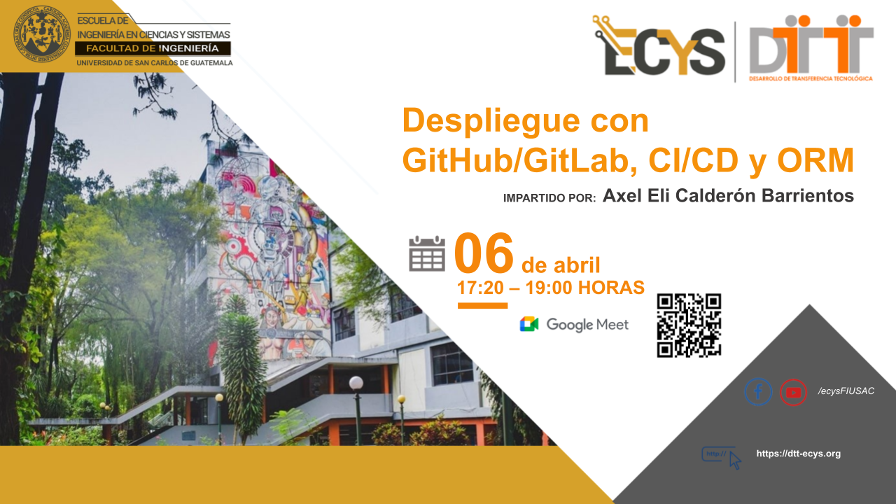 Despliegue con GitHub/Git Lab, CI/CD y ORM